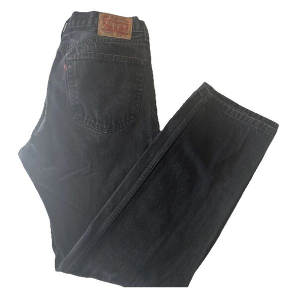 Levi's 505 Men's Jeans Size 36x34 Straight Fit Black Denim - Picture 2 of 10